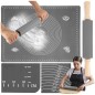 Set patiserie, sucitor si plansa din silicon pentru aluat, suprafata antiderapanta, 50x70 cm