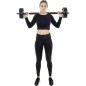 Set gantere si haltera Pure 2 Improve 40 kg, maner ergonomic, negru
