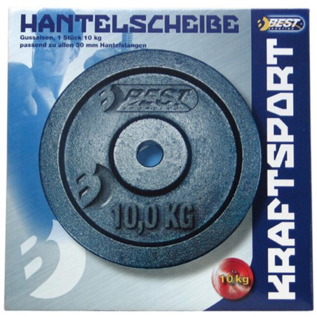 Disc fitness metal 10kg, diametru 30 mm, negru