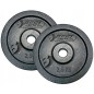 Set 2 discuri fitness metal 2,5kg, diametru 30 mm, negru Set 2 discuri fitness metal 2,5kg, diametru 30 mm, negru