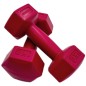 Set 2 gantere cauciucate Enero Fit 1kg, maner ergonomic, roz Set 2 gantere cauciucate Enero Fit 1kg, maner ergonomic, roz