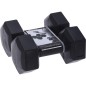Set 2 gantere cauciucate XqMax 2kg, maner ergonomic, negru