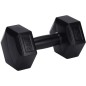 Set 2 gantere cauciucate XqMax 2kg, maner ergonomic, negru