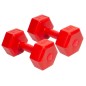 Set 2 gantere cauciucate Enero Fit 3 kg, maner ergonomic, rosu Set 2 gantere cauciucate Enero Fit 3 kg, maner ergonomic, rosu