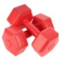 Set 2 gantere cauciucate Enero Fit 3 kg, maner ergonomic, rosu Set 2 gantere cauciucate Enero Fit 3 kg, maner ergonomic, rosu