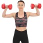 Set 2 gantere cauciucate Enero Fit 3 kg, maner ergonomic, rosu Set 2 gantere cauciucate Enero Fit 3 kg, maner ergonomic, rosu