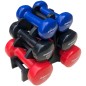 Set 6 gantere cauciucate Enero Fit, 12kg, maner ergonomic, suport inclus, multicolor Set 6 gantere cauciucate Enero Fit, 12kg, maner ergonomic, suport inclus, multicolor