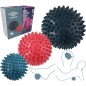 Set 3 mingi pentru masaj, universale, relaxeaza musculatura, 9/7/6cm, multicolor Set 3 mingi pentru masaj, universale, relaxeaza musculatura, 9/7/6cm, multicolor