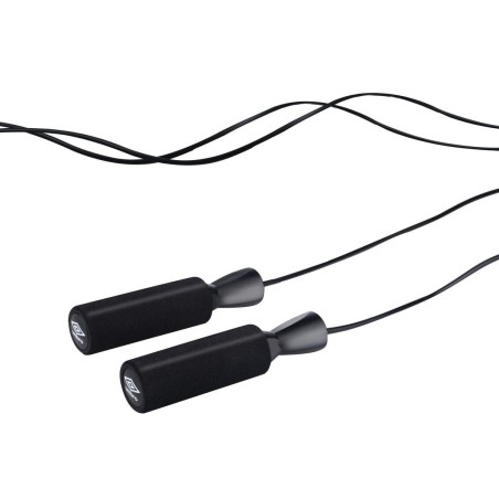 Coarda de sarit 304 cm, manere antiderapante, PVC, negru