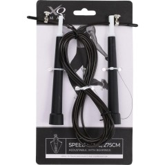 Coarda de sarit pentru viteza 275 cm, lungime reglabila, manere rotative, 120g, PVC, negru