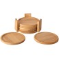 Set 6 suporturi pahare, diametru 10 cm, grosime 7 mm, bambus