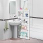 Raft universal mobil, design modular, 5 polite, inaltime 132 cm, alb
