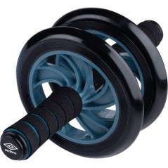 Roata fitness pentru exercitii abdomen, covor inclus, sarcina maxima 100kg, 16,5x16,5x32, negru/albastru