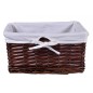 Cos din rachita pentru cosmetice sau alte accesorii, tesut manual, captuseala gri, 15x20x30 cm