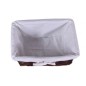 Cos din rachita pentru cosmetice sau alte accesorii, tesut manual, captuseala gri, 15x20x30 cm