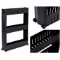 Raft universal mobil, 3 polite depozitare, pentru spatii inguste, modular, negru Raft universal mobil, 3 polite depozitare, pentru spatii inguste, modular, negru