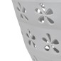 Cos de rufe pliabil, 2 manere, 25 L, model floral, 25x50x37 cm, gri/alb