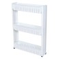 Raft modular baie/bucatarie, 3 niveluri, roti transport, inaltime 71 cm, alb Raft modular baie/bucatarie, 3 niveluri, roti transport, inaltime 71 cm, alb