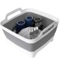 Bol din silicon pliabil cu scurgere si maner, inaltime 20 cm, adancime 14.5 cm, silicon