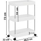 Etajera cu 3 rafturi depozitare, roti cu blocare, 15 kg/nivel, inaltime 72 cm, plastic si metal Etajera cu 3 rafturi depozitare, roti cu blocare, 15 kg/nivel, inaltime 72 cm, plastic si metal