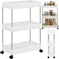 Etajera cu 3 rafturi depozitare, roti cu blocare, 15 kg/nivel, inaltime 72 cm, plastic si metal Etajera cu 3 rafturi depozitare, roti cu blocare, 15 kg/nivel, inaltime 72 cm, plastic si metal
