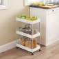 Etajera cu 3 rafturi depozitare, roti cu blocare, 15 kg/nivel, inaltime 72 cm, plastic si metal Etajera cu 3 rafturi depozitare, roti cu blocare, 15 kg/nivel, inaltime 72 cm, plastic si metal