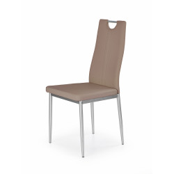 Scaun living/sufragerie Halmar K202, cadru metal,  stil modern, 44x59x97x48cm, ABS/piele, maro