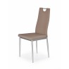 Scaun living/sufragerie Halmar K202, cadru metal, stil modern, 44x59x97x48cm, ABS/piele, maro