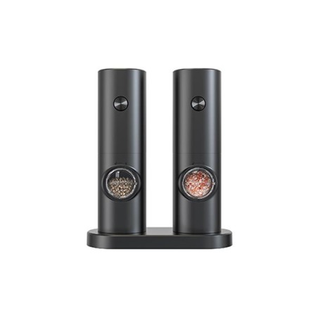 Set 2 rasnite pentru condimente, suport dedicat, indicator LED, grosime reglabila, maner antiderapant, negru