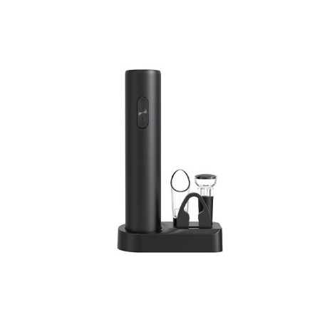 Set tirbuson electric din 5 piese, deschizator electric, multifunctional, baterii, 21.5 x 4.8 cm, negru