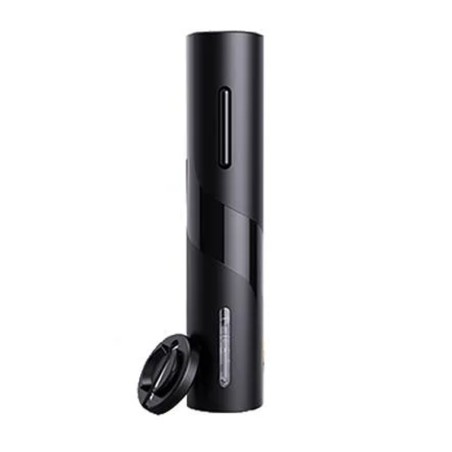 Tirbuson electric pentru sticla de vin, accesoriu taiere sigiliu inclus, maner antiderapant, baterii, negru