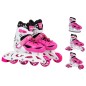 Role reglabile 4in1 pentru copii 30-33, prindere velcro, marime reglabila, sireturi, frana, ABEC5, roz Role reglabile 4in1 pentru copii 30-33, prindere velcro, marime reglabila, sireturi, frana, ABEC5, roz