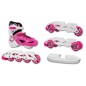 Role reglabile 4in1 pentru copii 30-33, prindere velcro, marime reglabila, sireturi, frana, ABEC5, roz Role reglabile 4in1 pentru copii 30-33, prindere velcro, marime reglabila, sireturi, frana, ABEC5, roz
