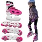 Role reglabile 4in1 pentru copii 30-33, prindere velcro, marime reglabila, sireturi, frana, ABEC5, roz Role reglabile 4in1 pentru copii 30-33, prindere velcro, marime reglabila, sireturi, frana, ABEC5, roz