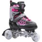 Role reglabile 4in1 pentru copii 30-33, iluminare led, prindere velcro, marime reglabila, sireturi, frana, 82A, ABEC7, roz