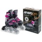 Role reglabile 4in1 pentru copii 26-29, iluminare led, prindere velcro, marime reglabila, sireturi, frana, 82A, ABEC7, roz