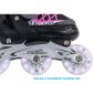 Role reglabile 4in1 pentru copii 38-41, prindere velcro, marime reglabila, sireturi, frana, 82A, ABEC7, roz