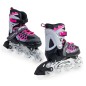 Role reglabile 4in1 pentru copii 38-41, prindere velcro, marime reglabila, sireturi, frana, 82A, ABEC7, roz