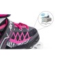 Role reglabile 4in1 pentru copii 34-37, prindere velcro, marime reglabila, sireturi, frana, 82A, ABEC7, roz
