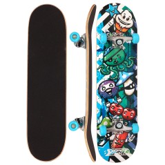 Skateboard octopus, 9 straturi, 92A, ABEC3, 79x20x10cm, albastru