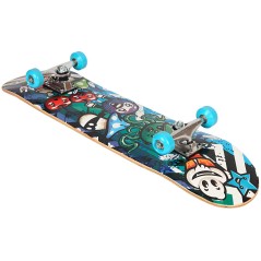 Skateboard octopus, 9 straturi, 92A, ABEC3, 79x20x10cm, albastru