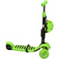 Trotineta buburuza 3in1 pentru copii, 3 roti, dimensiune reglabila, aparatoare noroi, iluminare led, ABEC7, 57x73x26cm, verde