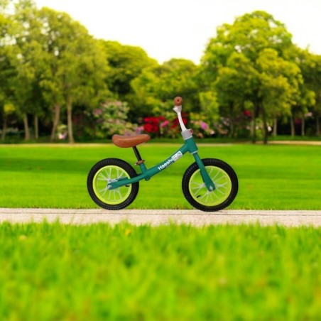 Bicicleta de echilibru, roti cauciuc 12 inch, capacitate maxima 30 kg, verde
