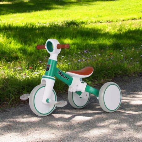 Tricicleta ride on, capacitate 25 kg, manere si pedale non alunecare, verde