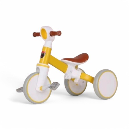 Tricicleta 2 in 1 ride on, manere si pedale non alunecare, maxim 25 kg, galben