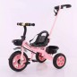 Tricicleta cu maner parental, roti spuma EVA, maxim 40 kg, manere/pedale non-alunecare, 3 ani+, roz, negru