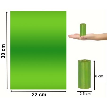 Set 400 pungi biodegradabile si dispenser portabil in forma de capsula, inidor, verde