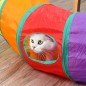 Tunel de joaca pentru pisici, 2 ferestre, jucarie cu pompon inclusa, diametru 25 cm, lungime 120 cm, multicolor Tunel de joaca pentru pisici, 2 ferestre, jucarie cu pompon inclusa, diametru 25 cm, lungime 120 cm, multicolor