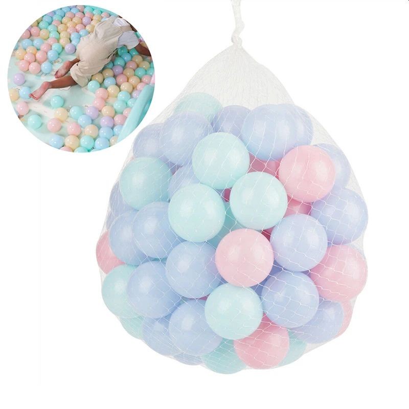 Set 100 mingi colorate pastel, diametru 5.5 cm, plastic, pentru piscine sau corturi, RESIGILAT