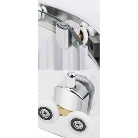 Set 8 role pentru cabina de dus, 23 mm, rulmenti cu bile, silentioase, albe